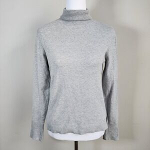Esprit Turtleneck Sweater Womens Medium Gray Knit Long‎ Sleeve Soft Wool Mix Top